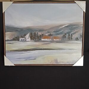 Tranquil Countryside Landscape Wall Art in Soft Neutrals